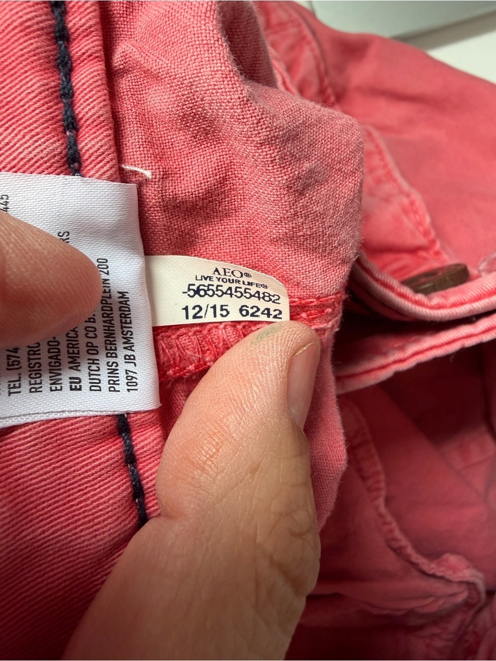 American Eagle Mens Active Flex Classic Chino Shorts Size 36 Salmon Pink Preppy - Picture 8 of 9